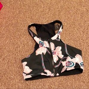 Zip up bikini top
